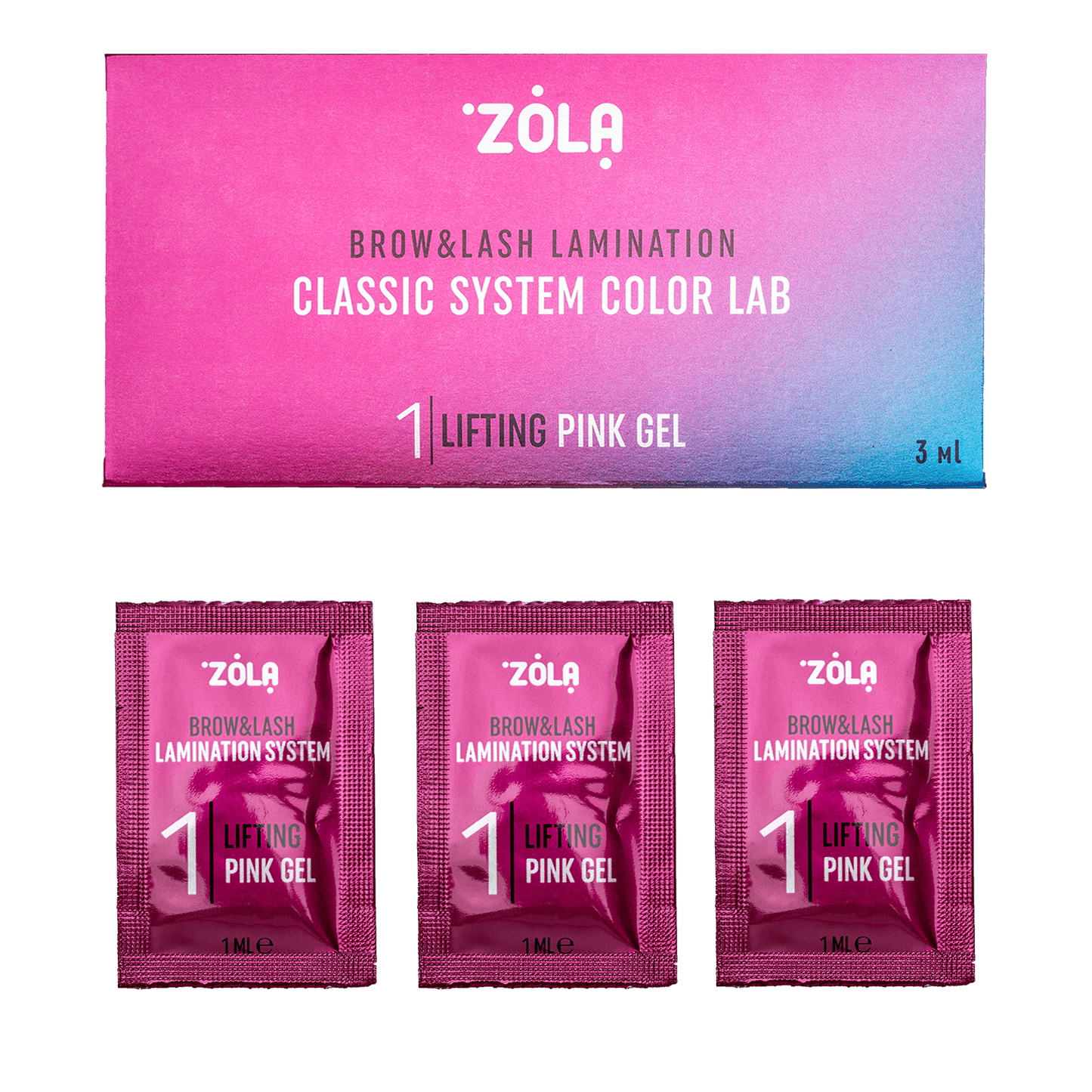 Step N.1 per laminazione di ciglia e sopracciglia Color Lab rosa-blue bustina 1ml