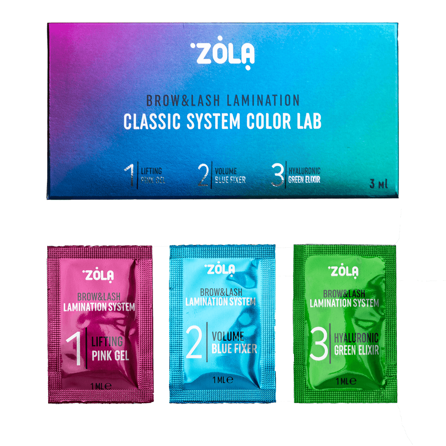 Kit per laminazione di ciglia e sopracciglia Color Lab in bustine