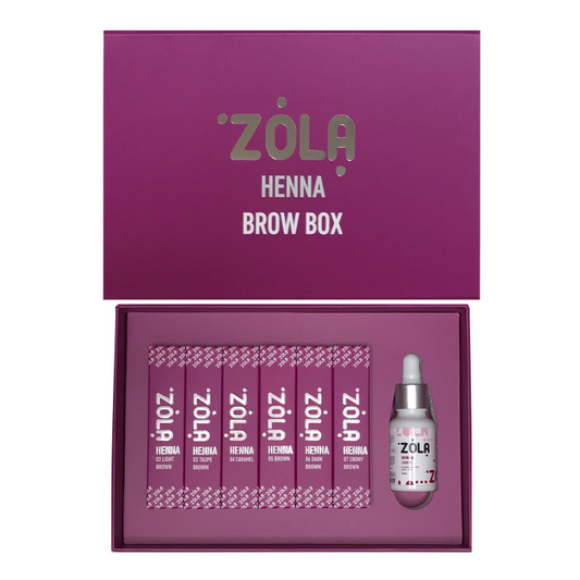 Set Henné per sopracciglia Zola Henné Box da 6 tonalità da 10g